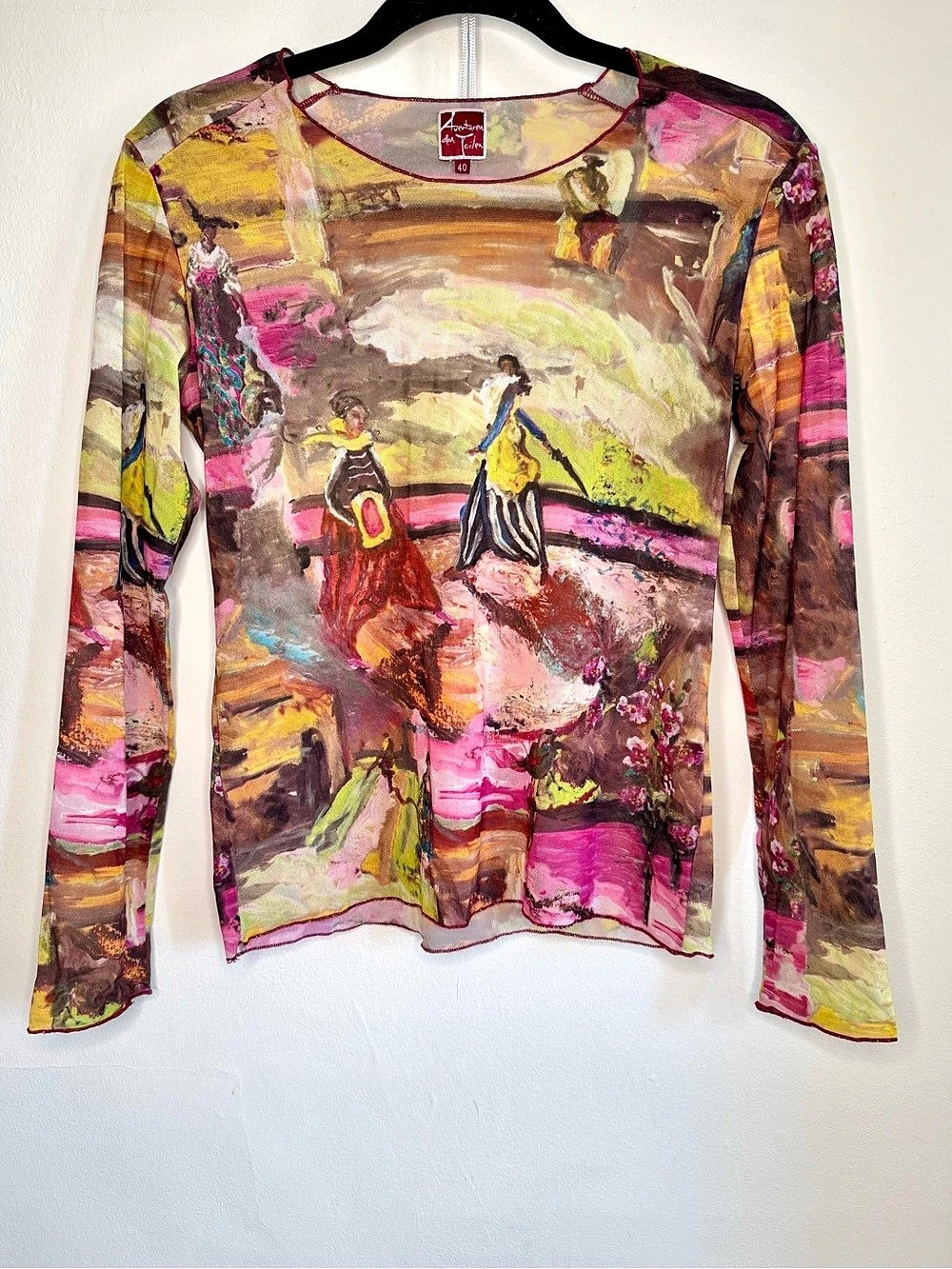 Adventures des toiles y2k colourful micromesh graphic long sleeve